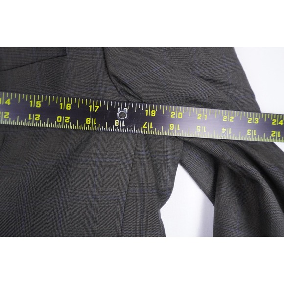 Chaps Ralph Lauren Mens Blazer 38L Gray Striped Wool 3 Button Sport Coat Jacket - Picture 8 of 10